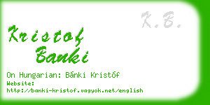 kristof banki business card