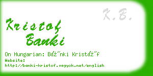 kristof banki business card